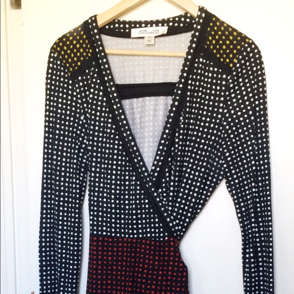 Silk DVF polka dot dress